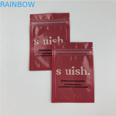 Túi dây kéo Mylar ống đồng 120mic MOPP 0,7c Al với cửa sổ phía trước rõ ràng