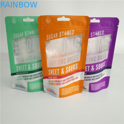 Dầu gai dầu được in tùy chỉnh Giấy bạc Mylar Weeds Vape Pen Pack Gummies Kẹo Túi CBD Capsule Bao bì