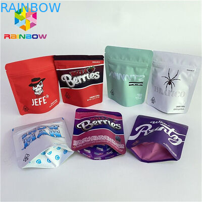 In tùy chỉnh Ba mặt Con dấu Thuốc lá Túi dầu Thảo mộc Cỏ dại Dầu CBD Túi dây kéo