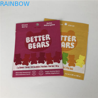 Ba mặt con dấu nhiệt phẳng Niêm phong Snack Cookie ăn được CBD THC Kẹo cao su Túi bao bì có thể phân hủy sinh học