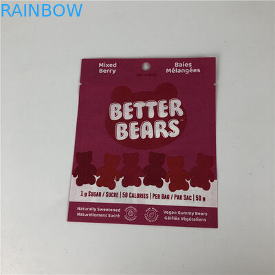 Ba mặt con dấu nhiệt phẳng Niêm phong Snack Cookie ăn được CBD THC Kẹo cao su Túi bao bì có thể phân hủy sinh học