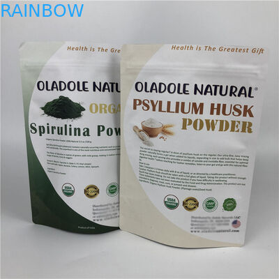 Chip in ấn tùy chỉnh Zip Lock Stand Up Pouch Túi giấy Kraft trắng