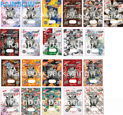 Thẻ đóng gói Vỉ 3D cho Rhino 10K / 100K / 69 viên Hộp giấy Hồng Pussy Cat Pills