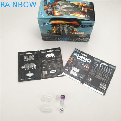 Thẻ hiển thị 200mic Pills Hiệu suất tăng cường nam RHINO 8 11 25 CMYK