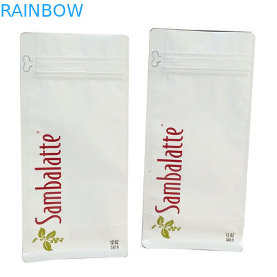 Van khử khí Túi đựng cà phê mờ 110mic CMYK MOPP Túi dây kéo đáy phẳng