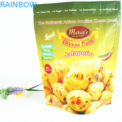 Túi dây kéo có thể thay đổi được 110mic CMYK Bắp rang bơ đứng lên 1.2C MPET