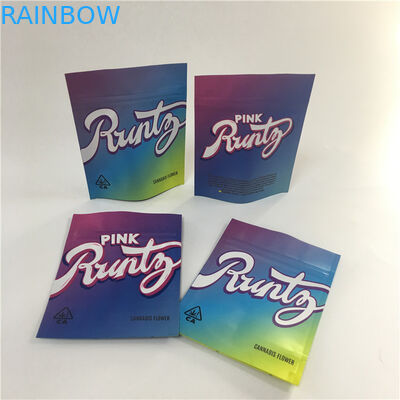 Edibles Smell Proof Túi Mylar Holographic Rainbow 3.5g Die Cut Shaped