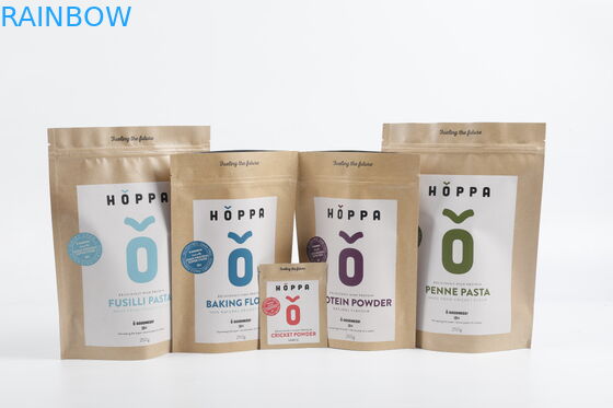 Bao bì giấy Kraft có thể phân hủy sinh học tùy chỉnh PLA Đứng lên Bao bì thực phẩm trà