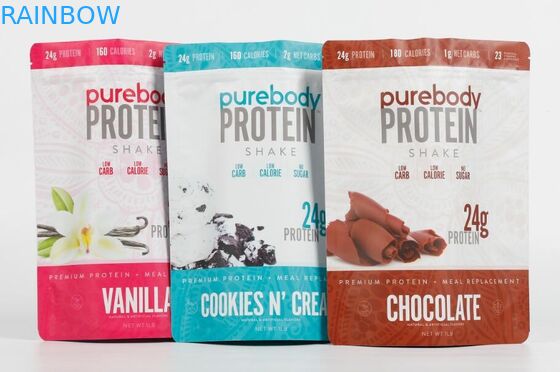 Túi nhựa Mylar ăn được tùy chỉnh Bao bì Ziplock Đứng lên Túi đựng thực phẩm