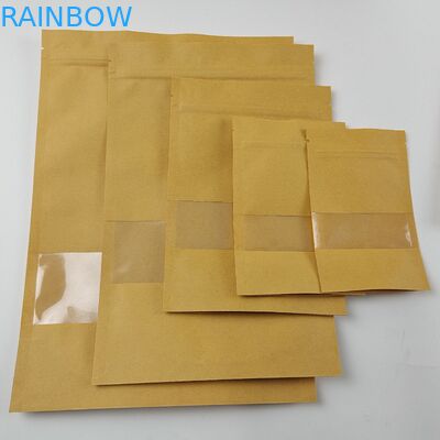 In tùy chỉnh Túi đựng trà cấp thực phẩm Bao bì Zipper Doypack Nhìn xuyên qua Túi giấy có Logo