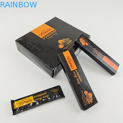 Bán buôn Bao bì màu đen tùy chỉnh 22g Trọng lượng từng viên Hộp mật ong ngọt ngào cho mật ong năng lượng Vitamax