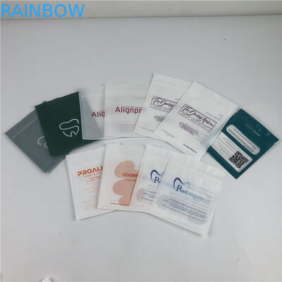 Matt Black Braces Aligners Flat Mylar Ziplock Túi phía trước rõ ràng cho phụ kiện răng