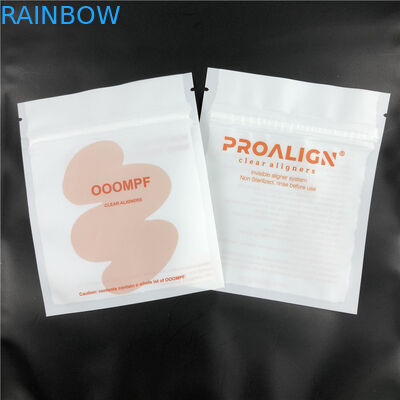 Matt Black Braces Aligners Flat Mylar Ziplock Túi phía trước rõ ràng cho phụ kiện răng