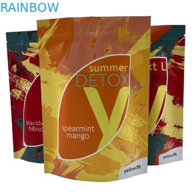 Túi chống ẩm có dây kéo đứng lên cho bao bì thực phẩm trà cà phê