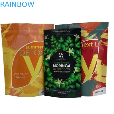 Túi chống ẩm có dây kéo đứng lên cho bao bì thực phẩm trà cà phê