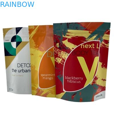 Túi chống ẩm có dây kéo đứng lên cho bao bì thực phẩm trà cà phê