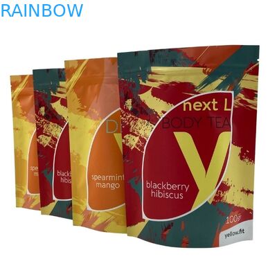 Túi chống ẩm có dây kéo đứng lên cho bao bì thực phẩm trà cà phê