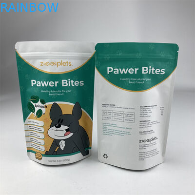 Tái chế tùy chỉnh có thể thay đổi được đứng lên Túi thức ăn cho vật nuôi Túi giấy Kraft nâu