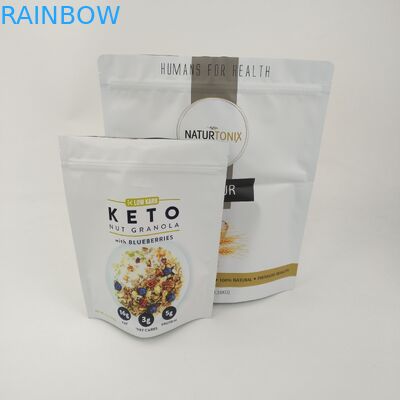 Túi đóng gói thực phẩm có màu Đứng lên Lớp thực phẩm nhiều lớp Lá nhôm Mylar Túi khóa Zip