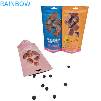 Túi đóng gói thực phẩm có màu Đứng lên Lớp thực phẩm nhiều lớp Lá nhôm Mylar Túi khóa Zip