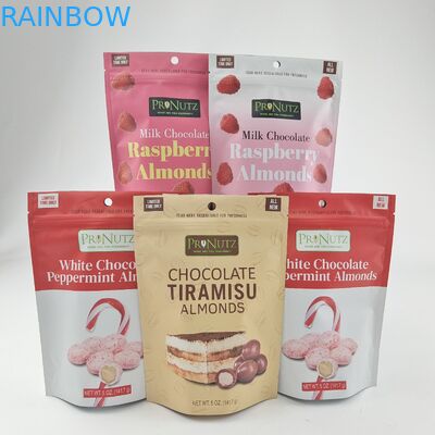 Túi đóng gói thực phẩm ăn được 3,5g Mylar đứng lên túi có cửa sổ dây kéo