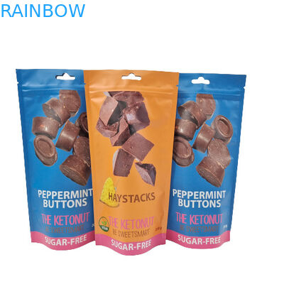 Kẹo 3,5g Túi nhựa thực phẩm CMYK Mùi chống đứng Túi nhôm có dây kéo