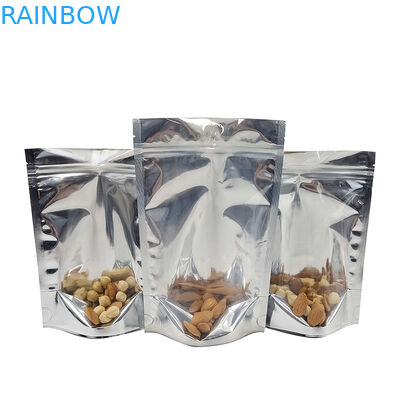 Bao bì lá nhôm CMYK Mylar Doypac Clear Window Front Silver Back Stand Up Resealable