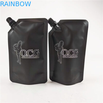 Bóp chất lỏng Stand Up Spout Pouch Bag Black Matte In Nhãn Nước trái cây