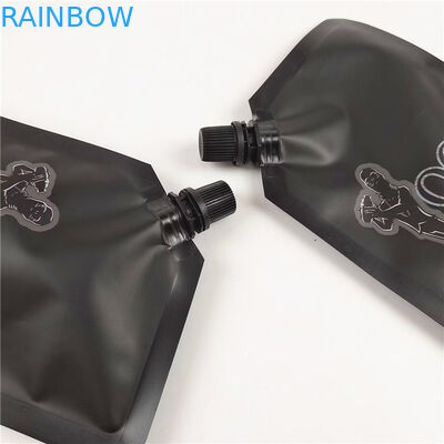 Bóp chất lỏng Stand Up Spout Pouch Bag Black Matte In Nhãn Nước trái cây