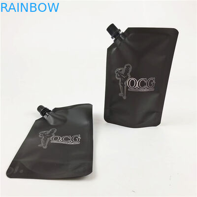 Bóp chất lỏng Stand Up Spout Pouch Bag Black Matte In Nhãn Nước trái cây
