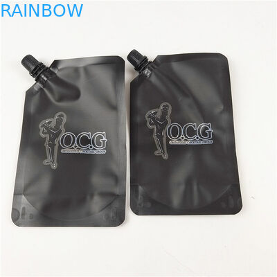 Bóp chất lỏng Stand Up Spout Pouch Bag Black Matte In Nhãn Nước trái cây