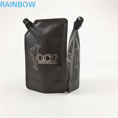 Bóp chất lỏng Stand Up Spout Pouch Bag Black Matte In Nhãn Nước trái cây