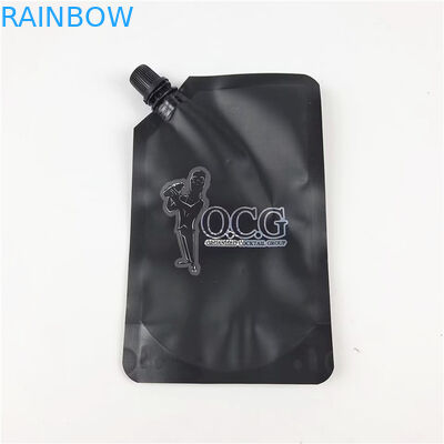 Bóp chất lỏng Stand Up Spout Pouch Bag Black Matte In Nhãn Nước trái cây