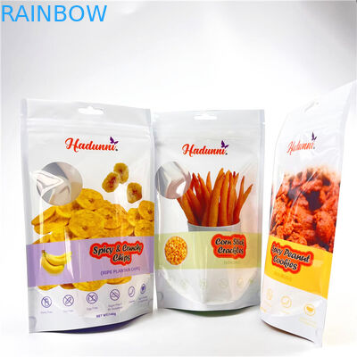 Túi Mylar được in lại tùy chỉnh cho Banana Chips Snack Stand Up Zipper