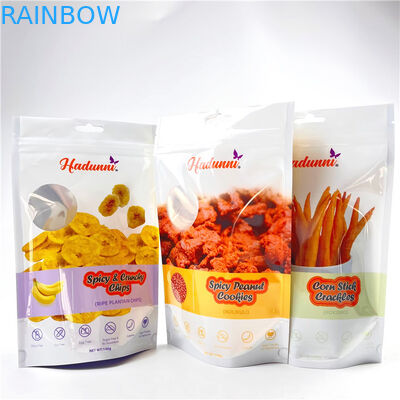 Túi Mylar được in lại tùy chỉnh cho Banana Chips Snack Stand Up Zipper