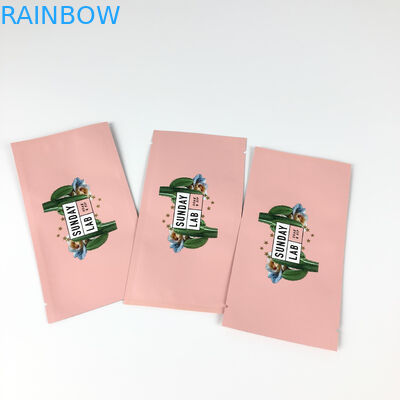 Bao bì hoa khô Trung tâm in túi Mylar nhiệt hồng Túi kín ba mặt