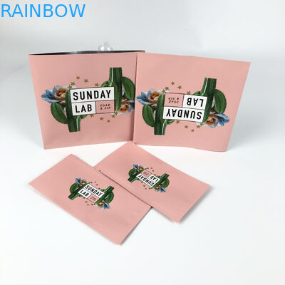 Bao bì hoa khô Trung tâm in túi Mylar nhiệt hồng Túi kín ba mặt