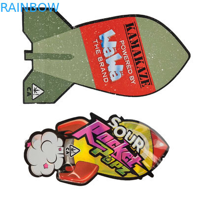 3,5g Túi Mylar chống mùi được niêm phong In tùy chỉnh Khuôn cắt đặc biệt độc đáo Hình dạng không đều