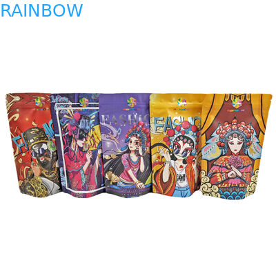 Lá ăn được đứng lên túi dây kéo 100g nhựa cho kẹo / đồ ăn nhẹ / cà phê / túi mylar thức ăn cho thú cưng