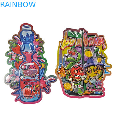 3,5g 7g 14g Child Proof Matte Soft Touch Bao bì hình dạng đặc biệt Die Cut Mylar Bag