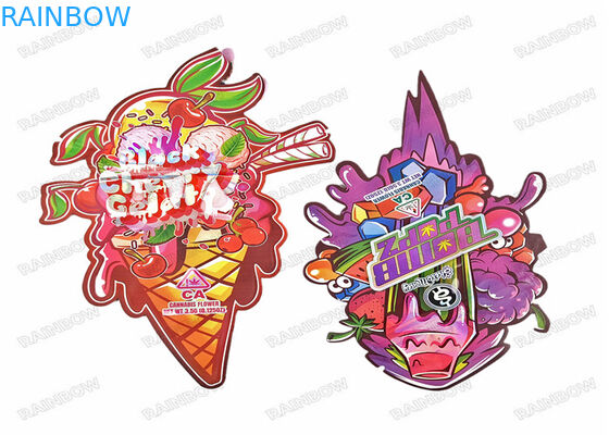 Holograph Custom Shaped Nhôm Soft Touch Bao bì thực phẩm 3,5g Túi Mylar Túi cắt chết