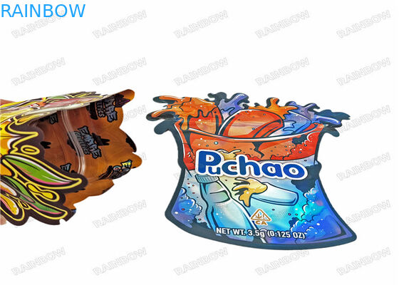 Túi Ziplock 3,5g 7g 14g Hình dạng đặc biệt Thực phẩm tùy chỉnh Mùi bằng chứng Die Cut Mylar Bag