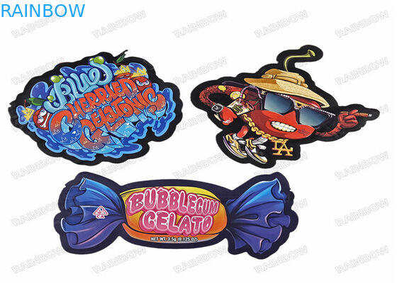 Die Cut Túi đựng đồ ăn nhẹ 3,5g không thường xuyên Thực phẩm có hình dạng đặc biệt Bao bì nhựa Ziplock Túi Mylar