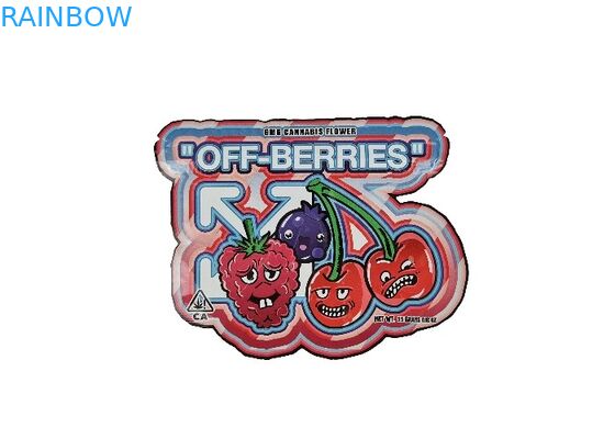 Túi nhựa Ziplock 3,5g Hologram Mylar Ziplock Die Cut Hình dạng đặc biệt không đều