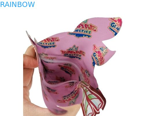 Túi nhựa Ziplock 3,5g Hologram Mylar Ziplock Die Cut Hình dạng đặc biệt không đều