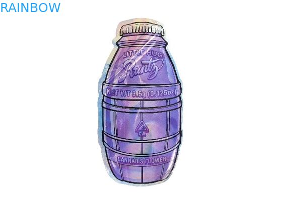 Tùy chỉnh in 3,5g 0,125oz Túi Ziplock Mylar chống mùi Đặc biệt Cắt khuôn hình dạng không đều