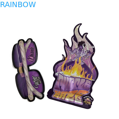 Hộp in kỹ thuật số có hình dạng tùy chỉnh 3.5g 7g 14g Cookie Foil Mylar Bags