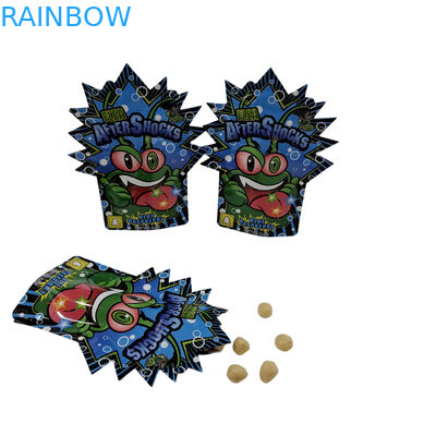 Hộp in kỹ thuật số có hình dạng tùy chỉnh 3.5g 7g 14g Cookie Foil Mylar Bags