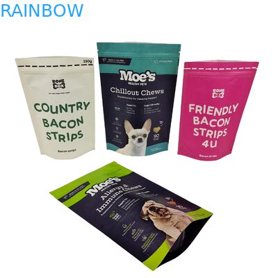 Thiết kế tùy chỉnh chất lượng cao in túi có thể phân hủy sinh học có thể đóng lại với Ziplock Doypack Kraft túi giấy vật nuôi Packagin