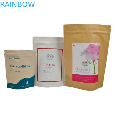 Bao bì đồ chơi có thể phân hủy sinh học có thể tái chế theo yêu cầu túi đứng với khóa khóa Kraft túi giấy túi đóng gói thực phẩm